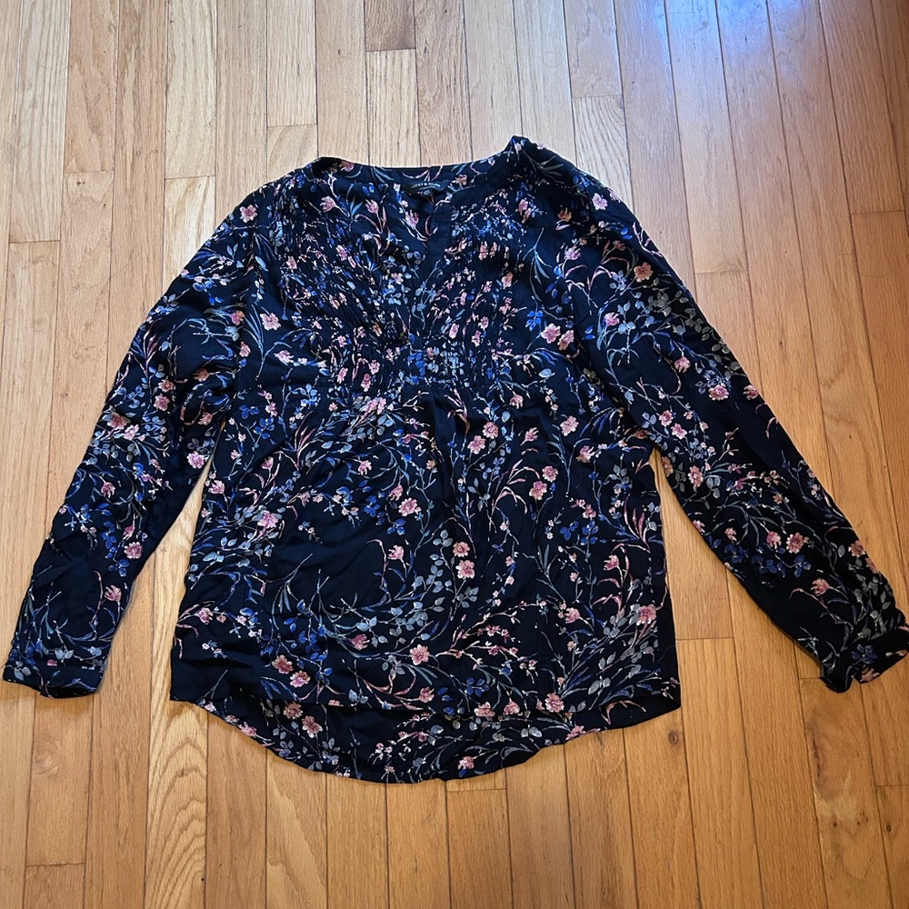 Lucky Brand Black Floral Blouse